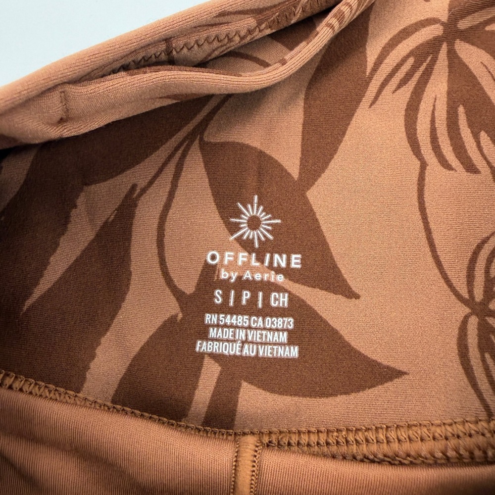 OFFLINE by Aerie Real Me Crossover Skort Brown Tropical Palm Leaf Small Tennis - Picture 4 of 9